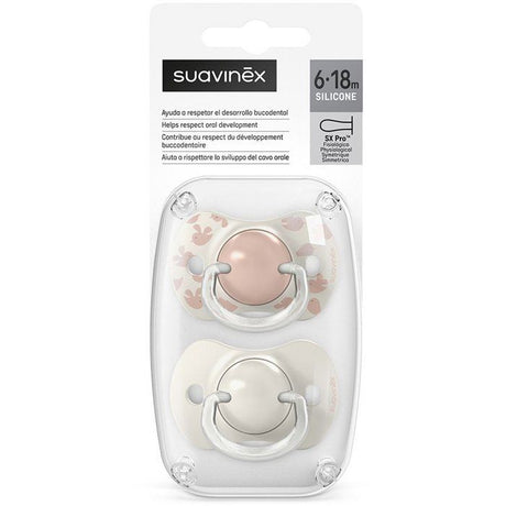 Lot de 2 sucettes symétriques - SUAVINEX - Birdies - SX Pro - 6 a 18 mois - Rose