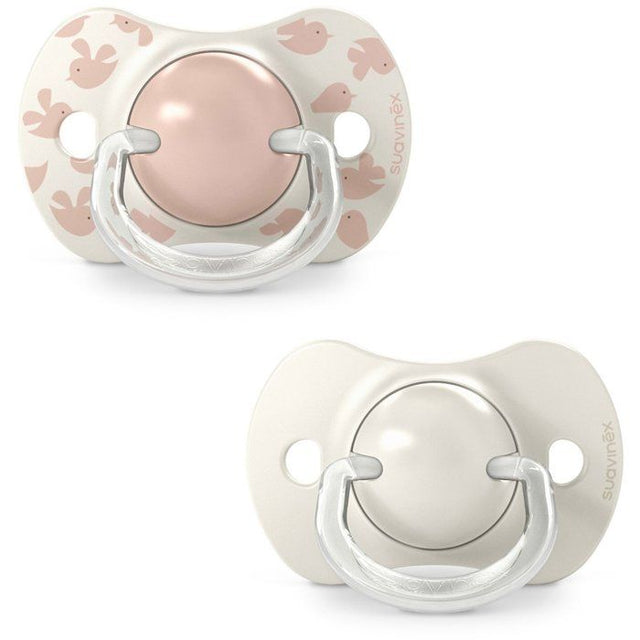 Lot de 2 sucettes symétriques - SUAVINEX - Birdies - SX Pro - 6 a 18 mois - Rose