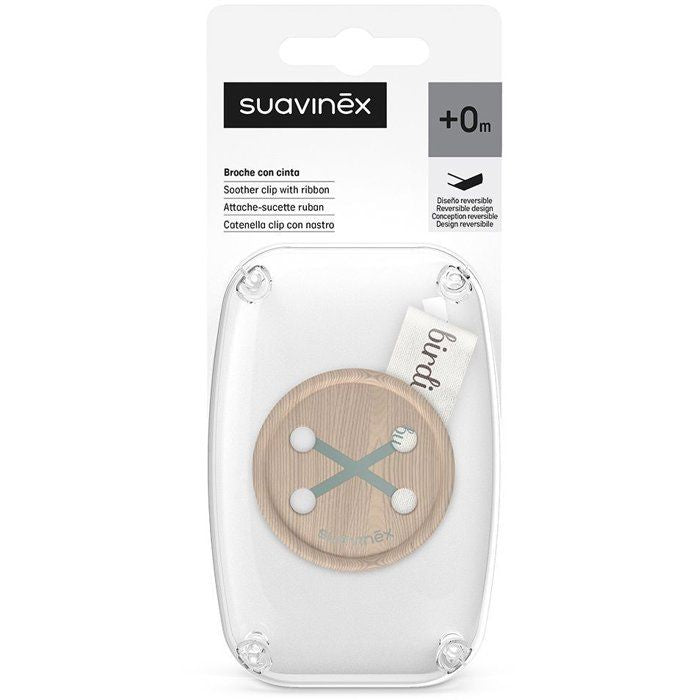Attache-sucette avec ruban - SUAVINEX - Birdies - Des la naissance - Vert