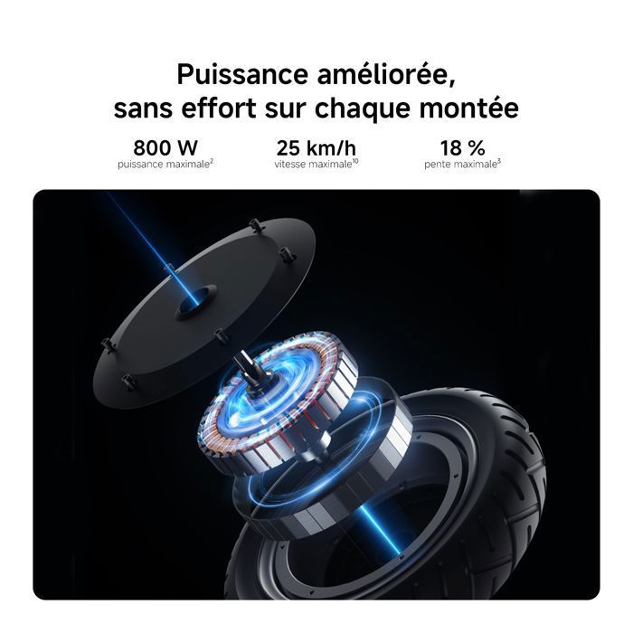Trottinette électrique - Xiaomi - Electric Scooter 6 - 800 W - 12 - Autonomie 45 km - Vitesse max 25km/h - Noir