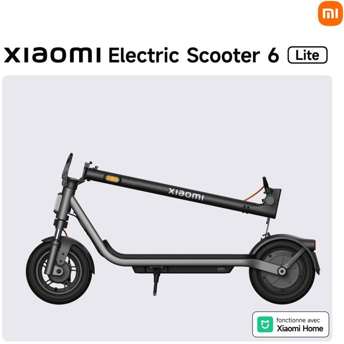 Trottinette électrique - Xiaomi - Electric Scooter 6 Lite - 500 W max - 10" - Autonomie 25 km - Vitesse max 25km/h - Noir