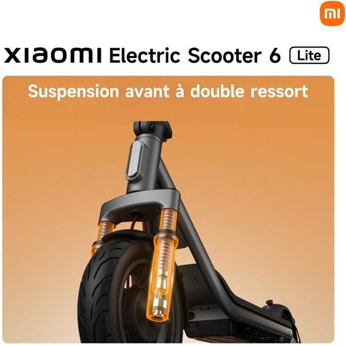 Trottinette électrique - Xiaomi - Electric Scooter 6 Lite - 500 W max - 10" - Autonomie 25 km - Vitesse max 25km/h - Noir