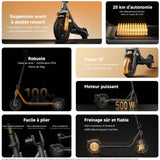 Trottinette électrique - Xiaomi - Electric Scooter 6 Lite - 500 W max - 10" - Autonomie 25 km - Vitesse max 25km/h - Noir