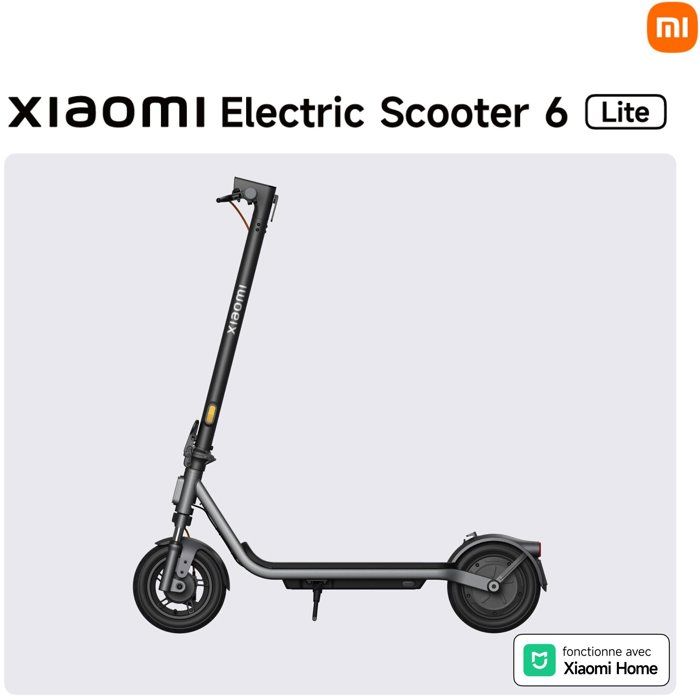 Trottinette électrique - Xiaomi - Electric Scooter 6 Lite - 500 W max - 10" - Autonomie 25 km - Vitesse max 25km/h - Noir
