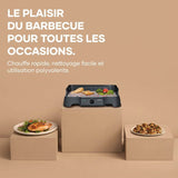 Barbecue électrique de table - SEVERIN - PG8593 - 2000 W - Surface de cuisson 38 x 22 cm - Grille Inox - Thermostat réglable - Noir