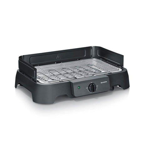 Barbecue électrique de table - SEVERIN - PG8593 - 2000 W - Surface de cuisson 38 x 22 cm - Grille Inox - Thermostat réglable - Noir