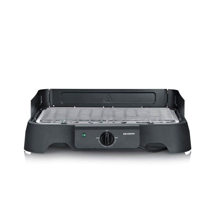 Barbecue électrique de table - SEVERIN - PG8593 - 2000 W - Surface de cuisson 38 x 22 cm - Grille Inox - Thermostat réglable - Noir