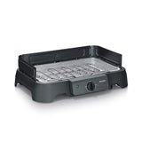 Barbecue électrique de table - SEVERIN - PG8593 - 2000 W - Surface de cuisson 38 x 22 cm - Grille Inox - Thermostat réglable - Noir