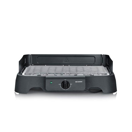 Barbecue électrique de table - SEVERIN - PG8593 - 2000 W - Surface de cuisson 38 x 22 cm - Grille Inox - Thermostat réglable - Noir