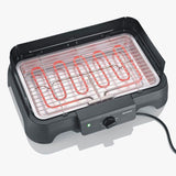 Barbecue électrique de table - SEVERIN - PG8593 - 2000 W - Surface de cuisson 38 x 22 cm - Grille Inox - Thermostat réglable - Noir