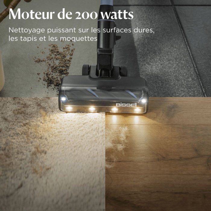 BISSELL PowerClean FurFinder Select - Aspirateur Balai sans Fil - Moteur 200W - Brosse Tangle-Free - Batterie Amovible