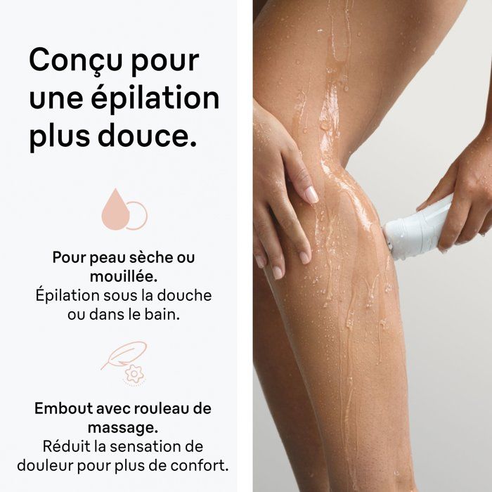 Épilateur électrique - BRAUN - SE5-011 - 2 modes - 40 min - Étanche - Blanc / Rose