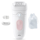 Épilateur électrique - BRAUN - SE5-011 - 2 modes - 40 min - Étanche - Blanc / Rose