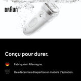 Épilateur électrique - BRAUN - SE7-011 - 2 modes - 40 min - Étanche - Blanc