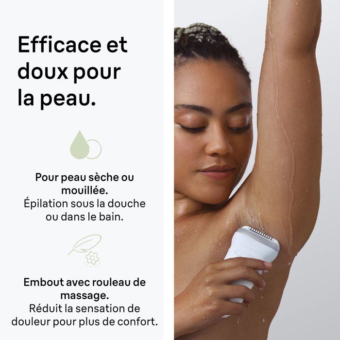 Épilateur électrique - BRAUN - SE7-011 - 2 modes - 40 min - Étanche - Blanc