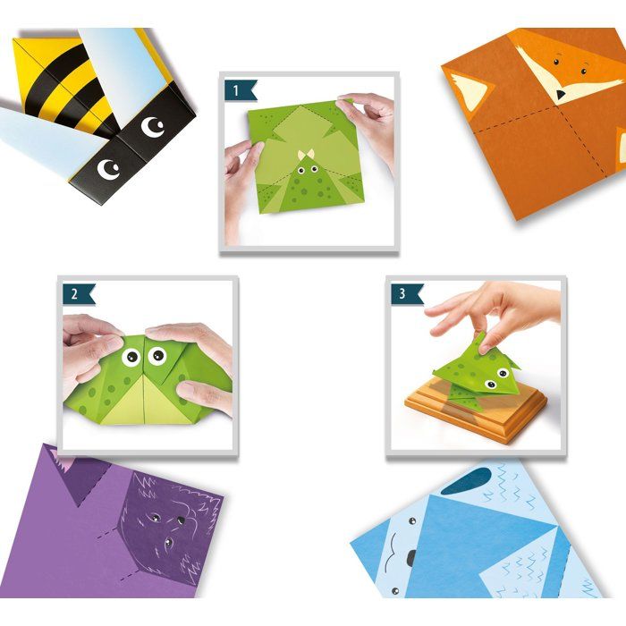 KIDS ART Origami Lab - LISCIANIGIOCHI - Origami - 105 Feuilles & 50 Modeles - Socles Bois - Des 7 ans