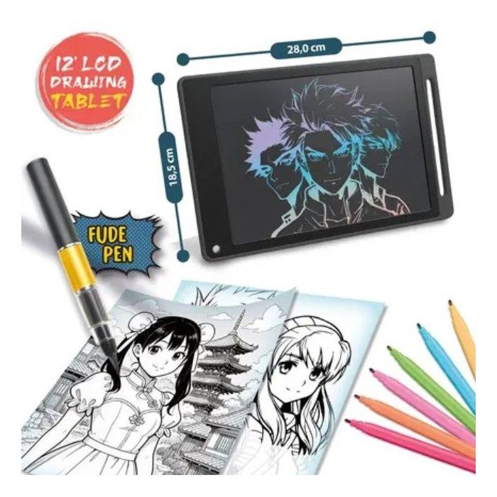 KIDS ART Manga Lab - LISCIANIGIOCHI - Kit Dessin Manga - Tablette LCD - Des 7 ans