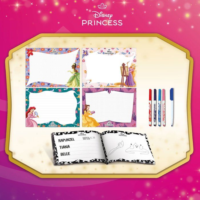 École de dessins + Feutres parfumés - Princesses - LISCIANIGIOCHI - Kit Dessin - Ardoises effaçables - Des 4 ans