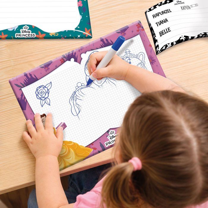 École de dessins + Feutres parfumés - Princesses - LISCIANIGIOCHI - Kit Dessin - Ardoises effaçables - Des 4 ans