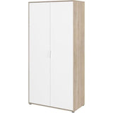 Armoire de chambre AALBORG - Décor Blanc et chene - 2 portes battantes - L100 x P50,2 x H204,3 cm - PARISOT