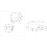 Ensemble Lit 140 x 190 cm + 2 chevets - AALBORG - Scandinave - Blanc / Chene - PARISOT