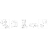 Chambre complete - AALBORG - Scandinave - Blanc / Chene - Lit 140 x 190 cm, 2 chevets, commode, armoire - PARISOT