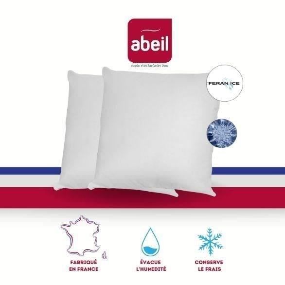 ABEIL Lot de 2 Oreillers moelleux ICEBERG 60x60cm