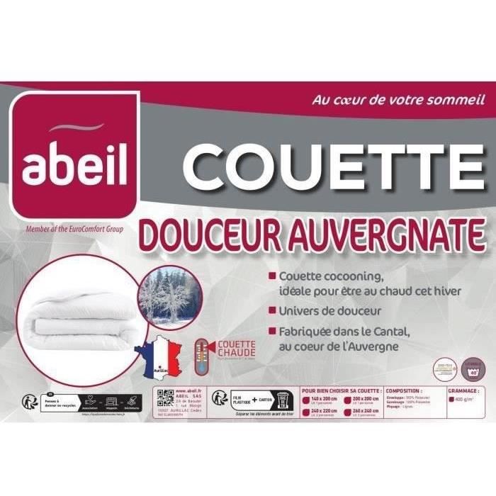 Couette chaude 400gr/m≤ Douceur Auvergnate - 140 x 200 cm - 1 personne - ABEIL