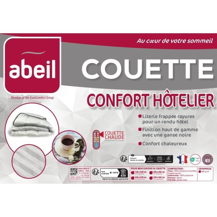 ABEIL Couette chaude Confort Hôtelier 140 x 200 cm