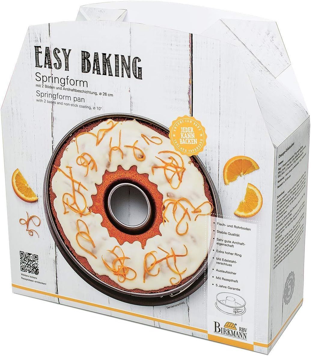 Moule a fond amovible  - BIRKMANN - EASY BAKING - Acier Carbone - Anti adhésif - 2 Fonds - 26 x 26 x 9 cm