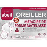 ABEIL Lot de 2 Oreillers a mÈmoire de forme matelassÈs- 60x60 cm - Blanc