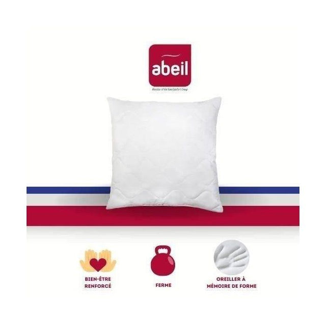 ABEIL Oreiller a mémoire de forme matelassé 60x60 cm blanc