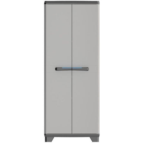 Armoire de rangement haute KETER LINEAR - Noir / Gris - 68 x 39 x 173 cm - 3 étageres réglables - Cadenassable