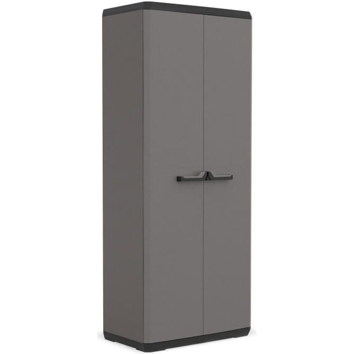 Armoire de rangement - KETER - Più - 3 tablettes réglables - Gris / Noir