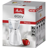 Melitta Easy Therm II 1023-05 Blanc - Cafetiere - Thermo-pot a commande a une main, réservoir d'eau transparent