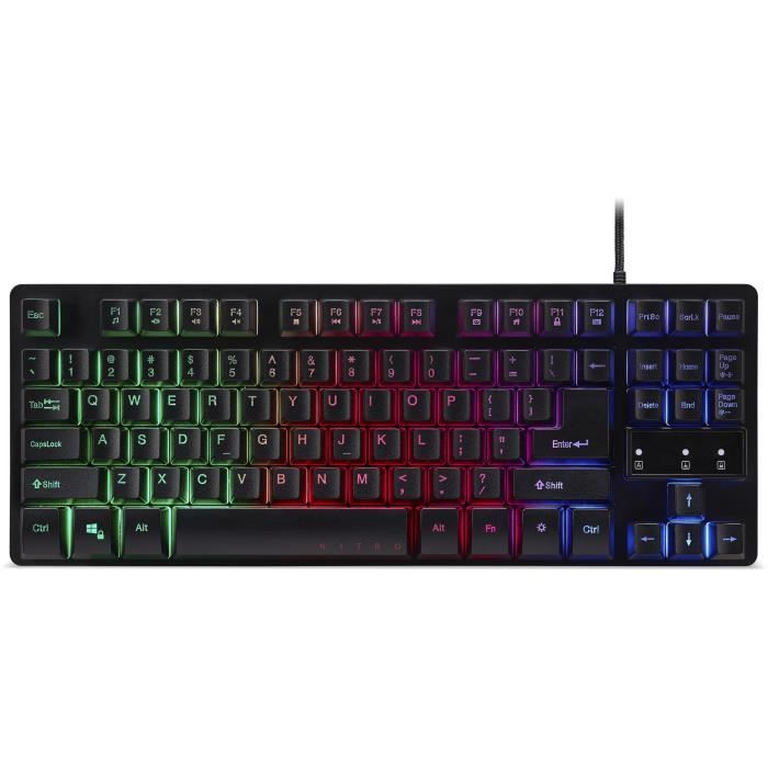 Clavier gaming - ACER - GP.KBD11.01W - AZERTY - Rétro-éclairage RGB - Membrane TKL 80%