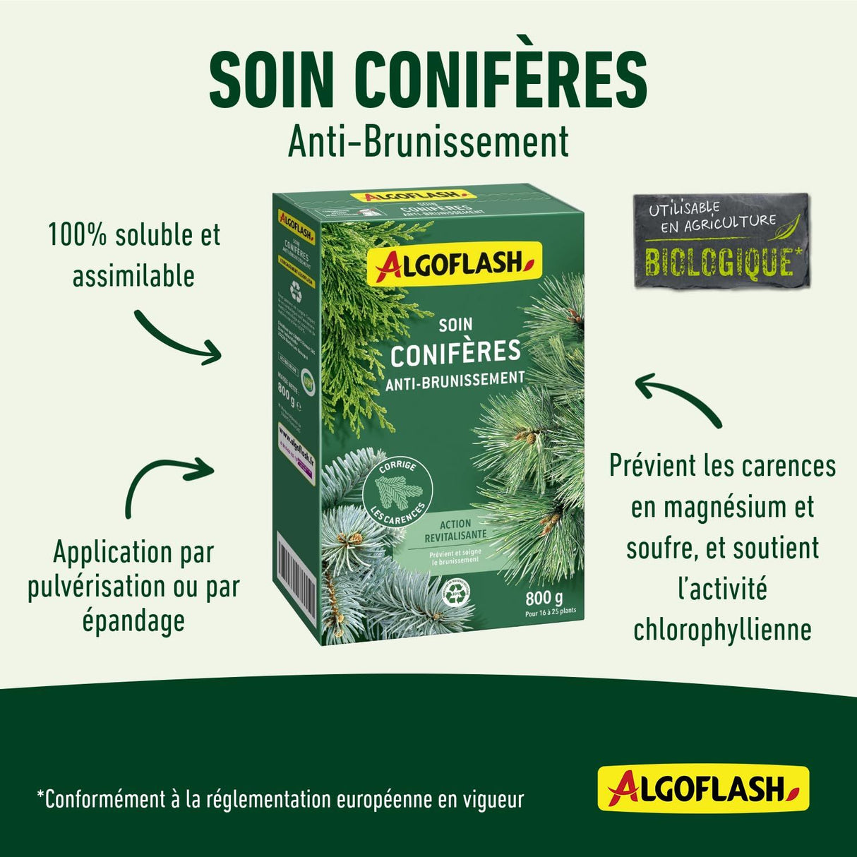 Soin coniferes - ALGOFLASH - Anti-brunissement - 800 g