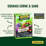 ALGOFLASH NATURASOL - Engrais corne torréfiée et sang séché 1.5kg