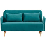 CanapÈ BZ DEPLO 2 places - Tissu bleu canard 140 - L 152 x P 90 x H 81 cm