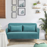 CanapÈ BZ DEPLO 2 places - Tissu bleu canard 140 - L 152 x P 90 x H 81 cm