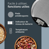 Balance de cuisine digitale - ADE - ANJA - Plastique ABS - 17 x 17 x 2,2  cm - Inclus 1 pile Cr 2032