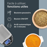 Balance de cuisine digitale - ADE - POCKET - Plastique ABS - De 0,1 a 300 Gr - Inclus 2 piles AAA