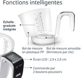 Pichet Gradué/balance - ADE - FRANCA - Verre/Synthétique - 20,7 x 14,6 cm - Inclus 1 pile Cr2032