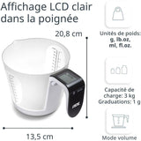 Pichet Gradué/balance - ADE - FRANCA - Verre/Synthétique - 20,7 x 14,6 cm - Inclus 1 pile Cr2032