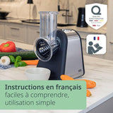 Râpe électrique - ADE - KITCHEN GADGETS - 4 types de Râpes - Acier inoxydable/plastique - 29,2 x 21,3 x 25 cm