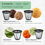 Râpe électrique - ADE - KITCHEN GADGETS - 4 types de Râpes - Acier inoxydable/plastique - 29,2 x 21,3 x 25 cm