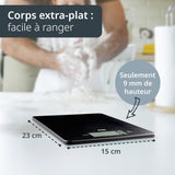 Balance de cuisine digitale - ADE - LEONIE - Plastique ABS - 22 x 17 cm - Inclus 1 pile Cr 2032 - Noir