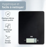 Balance de cuisine digitale - ADE - LEONIE - Plastique ABS - 22 x 17 cm - Inclus 1 pile Cr 2032 - Noir