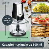 Hachoir Multi électrique - ADE - KITCHEN GADGETS - 2 vitesses - 1,2 L - Noir / Inox