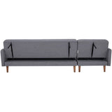 CanapÈ d'angle convertible 3 places rÈversible - Tissu gris foncÈ - Pieds en bois - L 286 x P 169 x H 80 cm - IMANIA